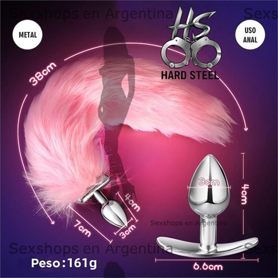 Plug anal con cola y luz led